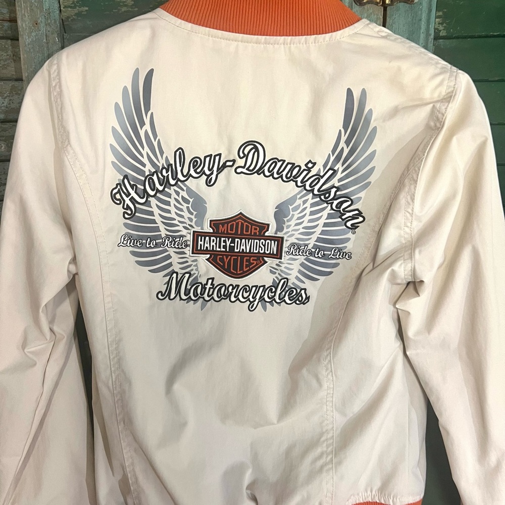 Harley Davidson Jacket Nylon Polyester Orange Xs … - image 5